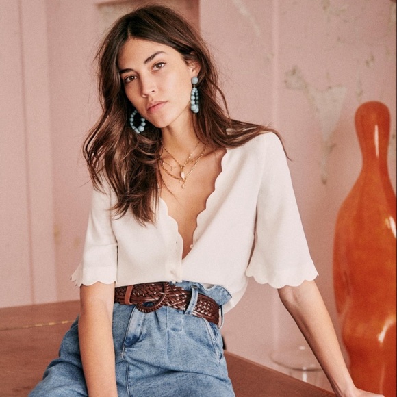 Sezane Tops - Sezane Antika Blouse In Ecru FR 40 / US 8